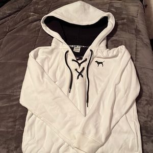 White and rainbow checkered hoodie